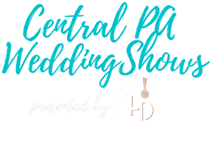 A teal logo inspired by ji, featuring the words "Pennsylvania Wedding Expo.